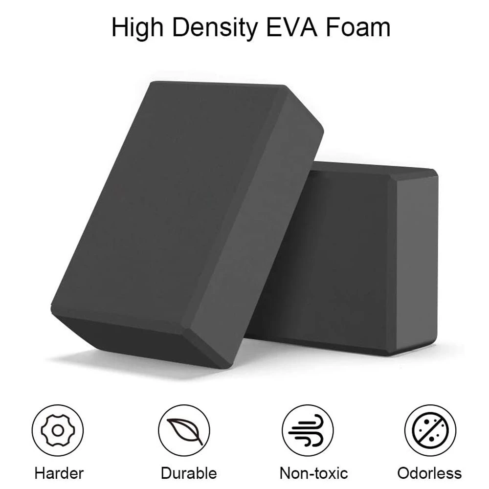 Black Yoga Block 2 Pack for Home Gym