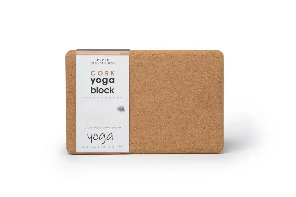 Hot Selling Natural Cork Anti Slip Eco-Friendly Recycled Organic Custom Print Cork Yoga Blocks for Fitness