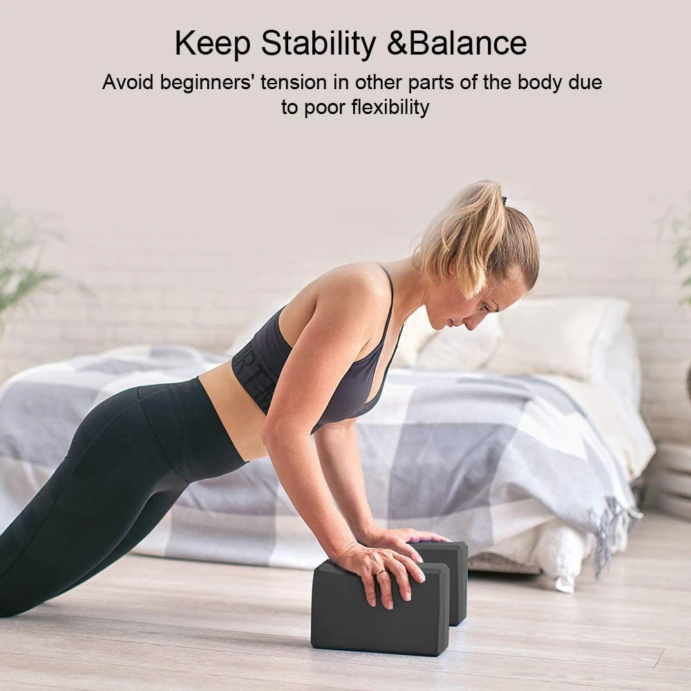 Black Yoga Block 2 Pack for Home Gym