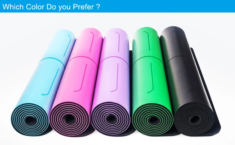 Eco Friendly Extra Thick Anti Slip Alignment Line Natural Rubber Easy Clean Custom PU Leather Rubber Yoga Mat