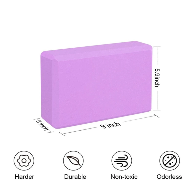 Wholesale 5 Candy Colors Yoga Blocks, Yoga Supplier, Custom Logo EVA Foam Non-Slip Soft Surface Fitness Blocks for Sports, Exercise, Meditation, Pilates