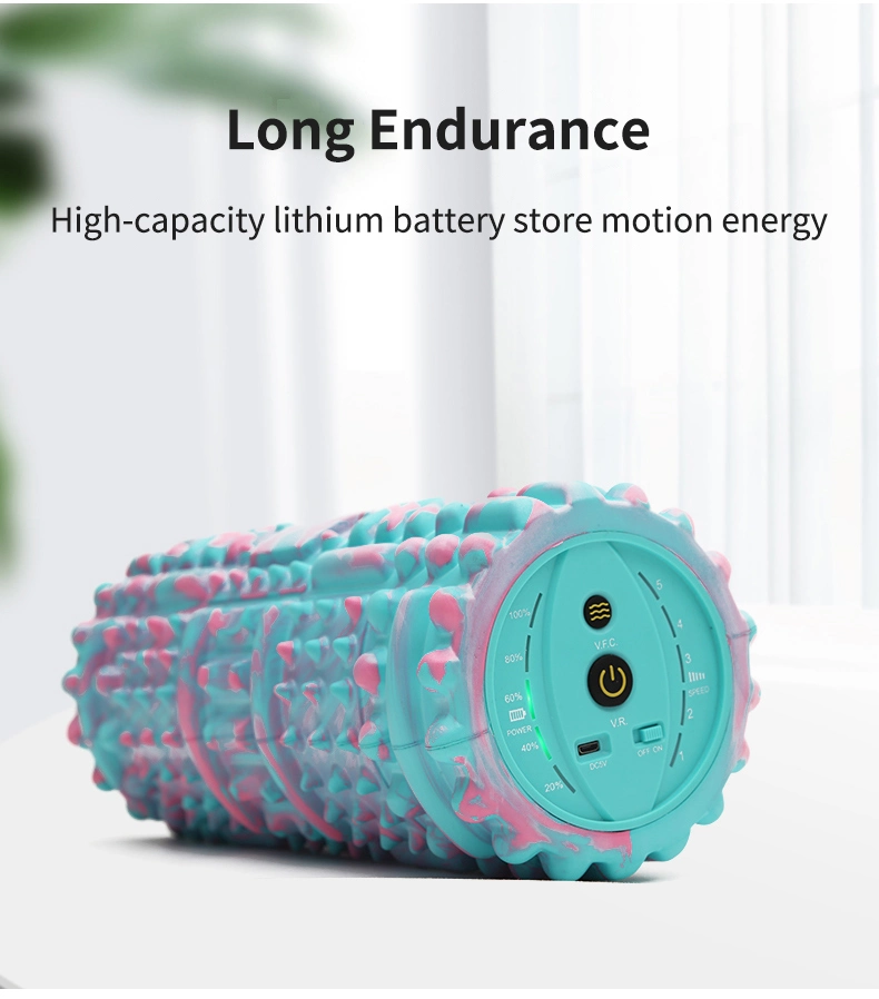 New Muscle Release Columnar Vibrating Fitness Sport Massage Electric Round Yoga Foam Rollers for Muscles