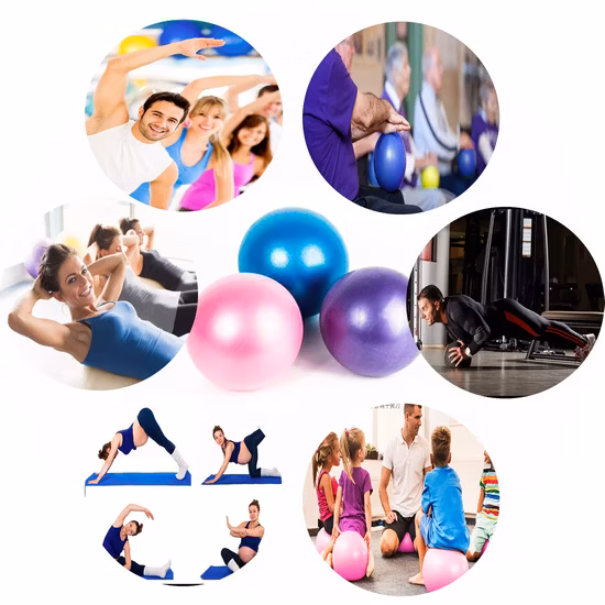 의학 작은 운동 공 가이드 바레 벤더 미니 요가 공 운동 훈련 훈련 공 심장 강도 훈련